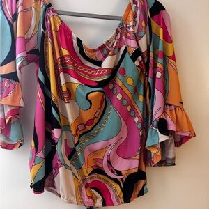 Vava by Joy Han Multicolor Swirl Blouse